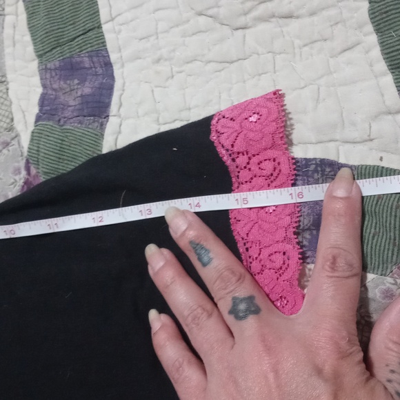 Bnwot!! Baby phat spaghetti strap tank top sz medium in black and pink pink lace - Picture 8 of 12